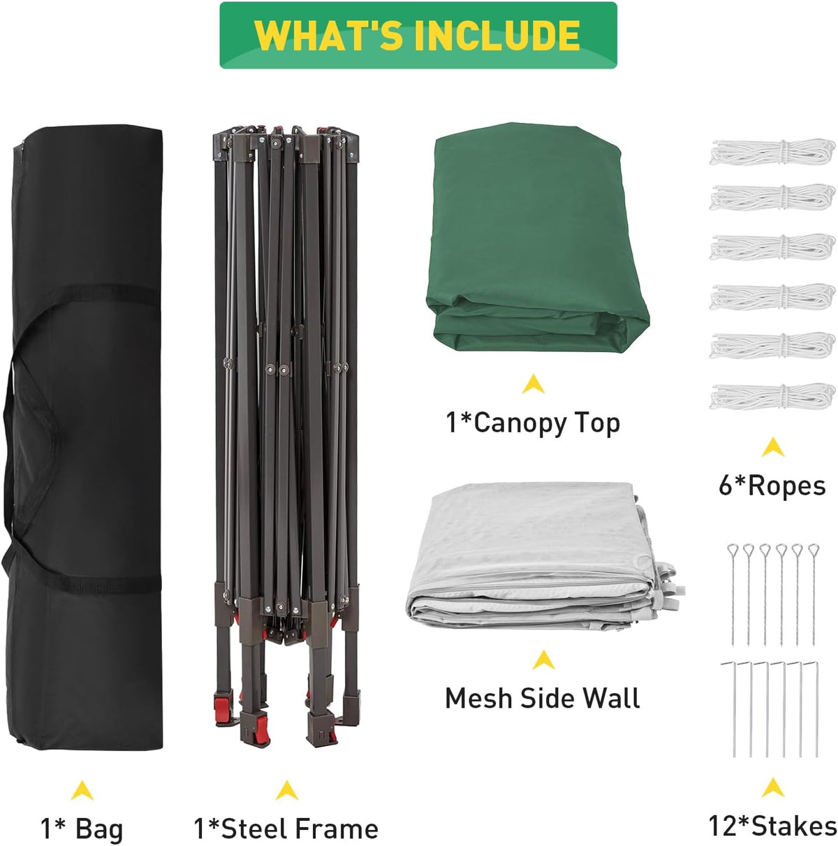 13' x 13' Pop-Up Gazebo, Hexagonal Canopy Shelter with 6 Zippered Mesh Netting, Event Tent with Strong Steel Frame for Backyard, Garden, Lawn, Green and Beige