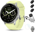 Garmin Venu 4 (45mm) Smartwatch – GPS, AMOLED, Sleep Coach, Body Battery, Silver with Citron Silicone Band Bundle with Deco Essentials Charging Dock, 3-Pack Dust Covers & 1.4' Screen Protector