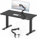 FLEXISPOT EN2 55''x28'' Standing Desk with Monitor Mount Bundle, 1' Thick One-Piece Desktop, Fully Adjustable Single Monitor Arm with Cable Management, Bundle for Home Office, Gaming & Study, Black