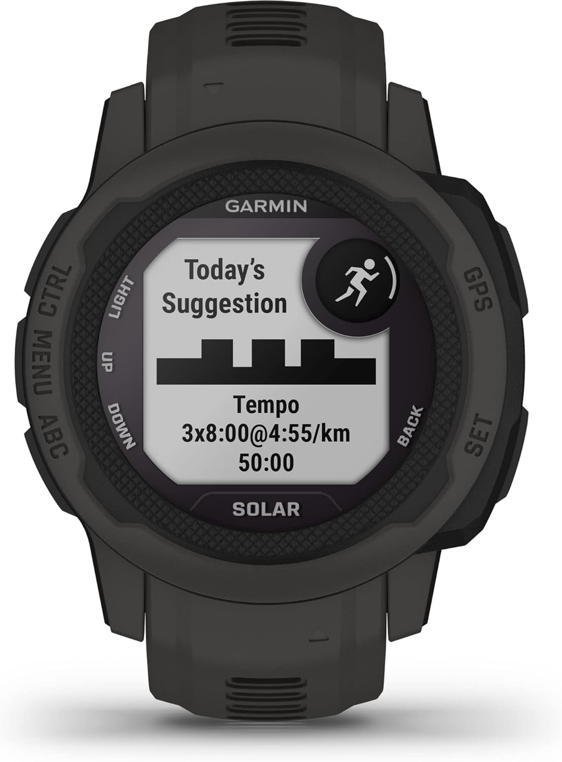 Garmin Instinct 2S Solar, Smaller-Sized GPS Outdoor Watch, Solar Charging Capabilities, Multi-GNSS Support, Tracback Routing, Graphite, 40 MM (Renewed)