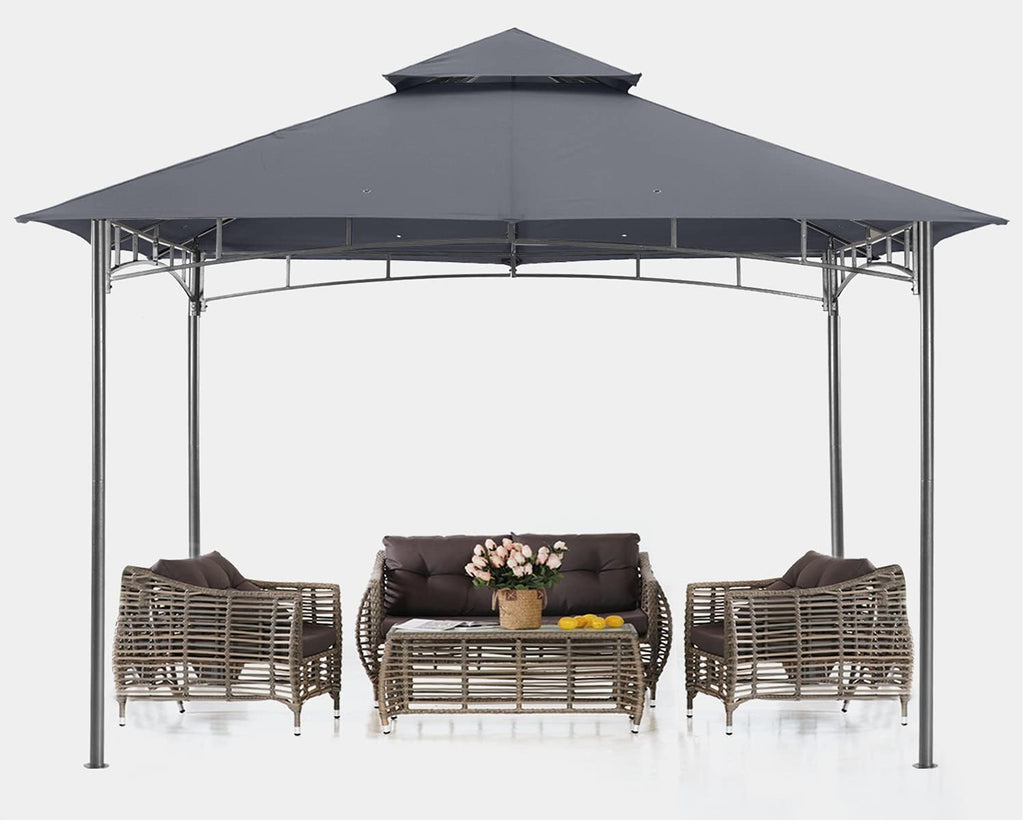 ABCCANOPY Gazebos for Patios 8x8 - Outdoor Steel Frame Gazebo for Lawn Backyard Garden Deck (Gray)