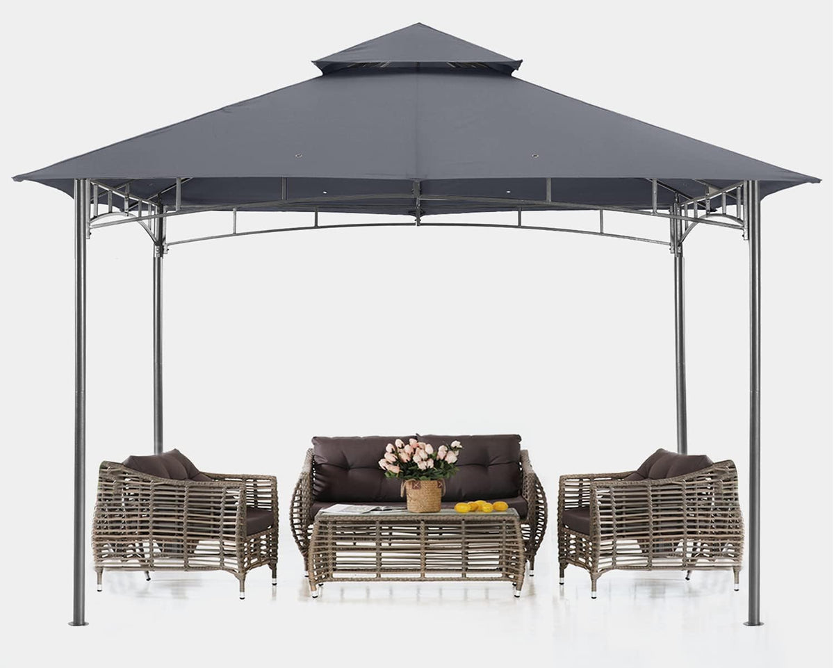 ABCCANOPY Gazebos for Patios 8x8 - Outdoor Steel Frame Gazebo for Lawn Backyard Garden Deck (Gray)