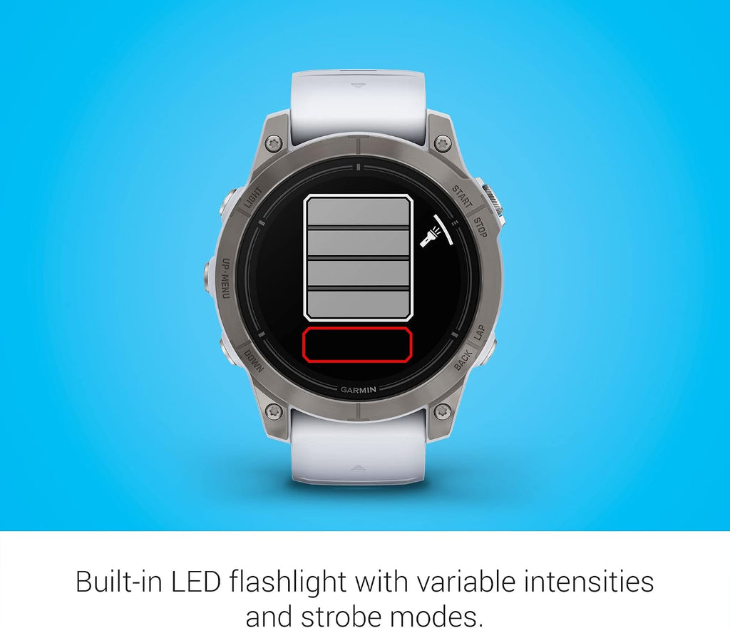 Garmin epix Pro (Gen 2) Sapphire Edition, 47mm, High Performance Smartwatch, Advanced Training Technology, Built-in Flashlight, Whitestone