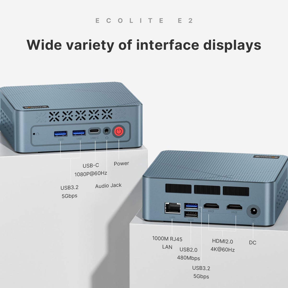BOSGAME E2 Mini PC, AMD Ryzen 5 3550H (MAX 3.7GHz), 16GB DDR4 RAM, 512GB NVMe SSD, 11 Pro, Triple Display, WiFi 5/BT 5.2, Gigabit Ethernet, Mini Computer, Home & Work Office & Business