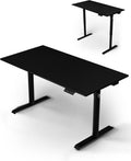 Arozzi Arena Nordico Gamer Desk – 55x27.6' Electric Standing Table – PC Gaming Desk with Storage for Cables - Dual Cable Baskets, Split Tabletop, Monitor Arm Friendly - Black