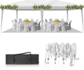 VINGLI 10x20 Pop Up Canopy Tent, Outdoor Foldable Portable Canopy for Camping, Patio, Parties, EZ Up Gazebo With Carry Bag (White)