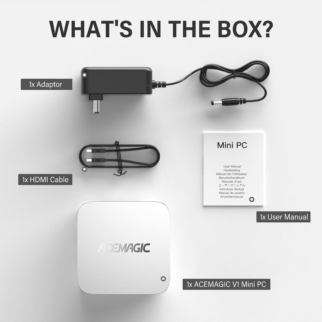 ACEMAGIC Mini PC Computers 16GB DDR4 RAM 512GB SSD,N97 12th Gen Alder Lakec(Beat N100/N95, up to 3.6GHz), Mini Computer,Small Desktop 4K Dual Display/WiFi/VESA for Home/Office,Preinstalled OS