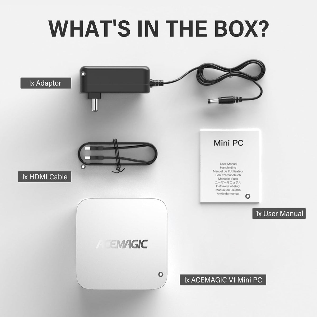 ACEMAGIC Mini PC Computers 16GB DDR4 RAM 512GB SSD,N97 12th Gen Alder Lakec(Beat N100/N95, up to 3.6GHz), Mini Computer,Small Desktop 4K Dual Display/WiFi/VESA for Home/Office,Preinstalled OS