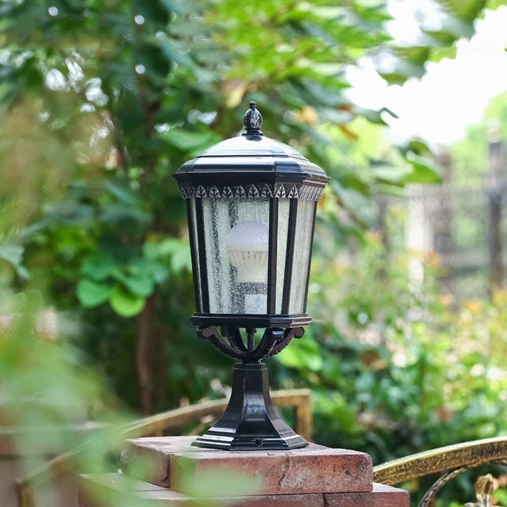 Pillar Lantern Villa External Decoration Landscape Lighting E27 Garage Pavilion Garden Fence Patio Light Outdoor Post Lights Black Aluminum Column Lamps Waterproof IP55 Outdoor Lighting