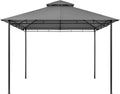 Yaheetech Gazebo for Patios - 11x11ft Outdoor Powder-Coated Steel Frame Gazebo, Double Roofs Grill Shelters BBQ Pavilion for Lawn/Backyard/Garden/Deck, Dark Gray