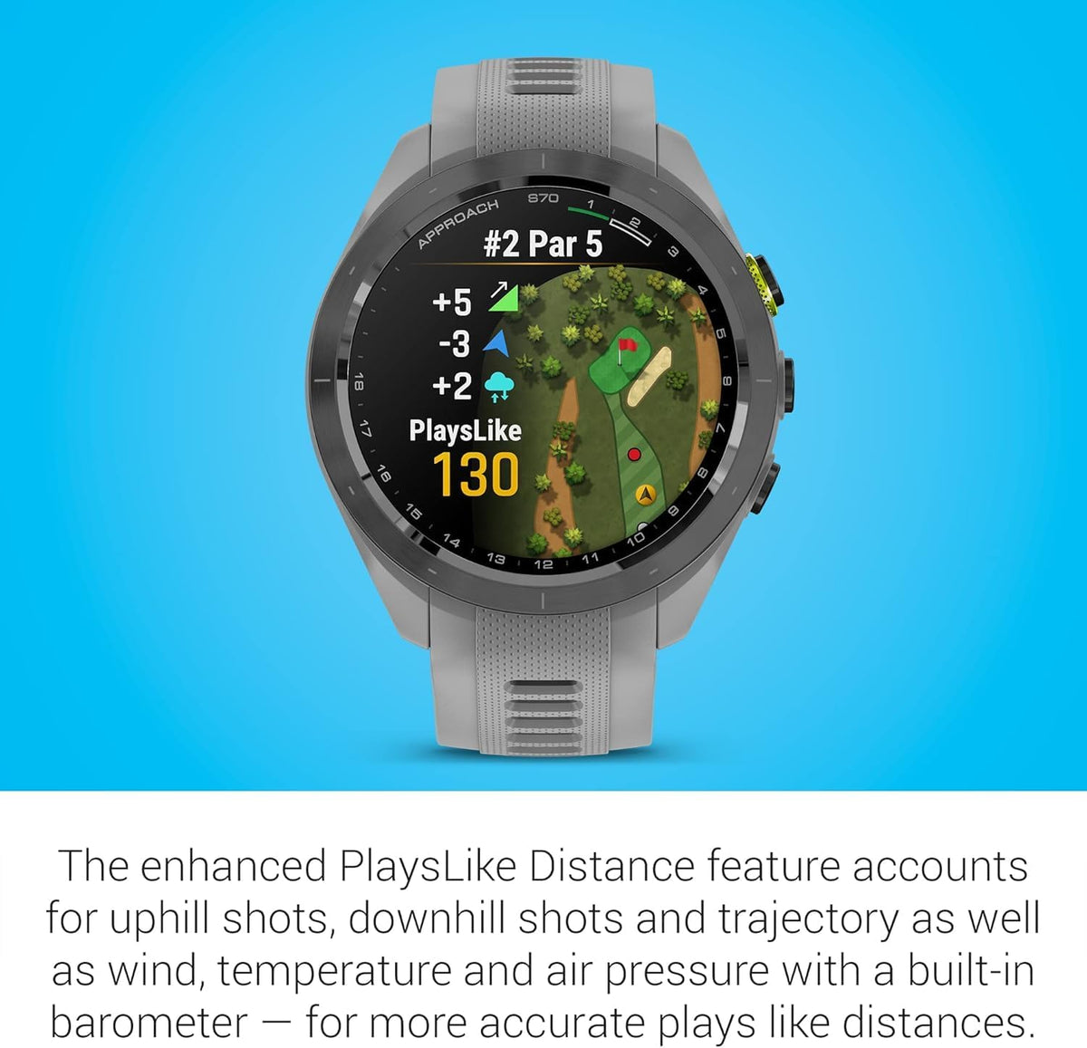 Garmin Approach S70 (Gray, 42mm) Golf GPS Watch - AMOLED Display, Virtual Caddie & Playslike Distance - Gift Box Bundle with PlayBetter Screen Protectors, Wall Adapter & Hard Case