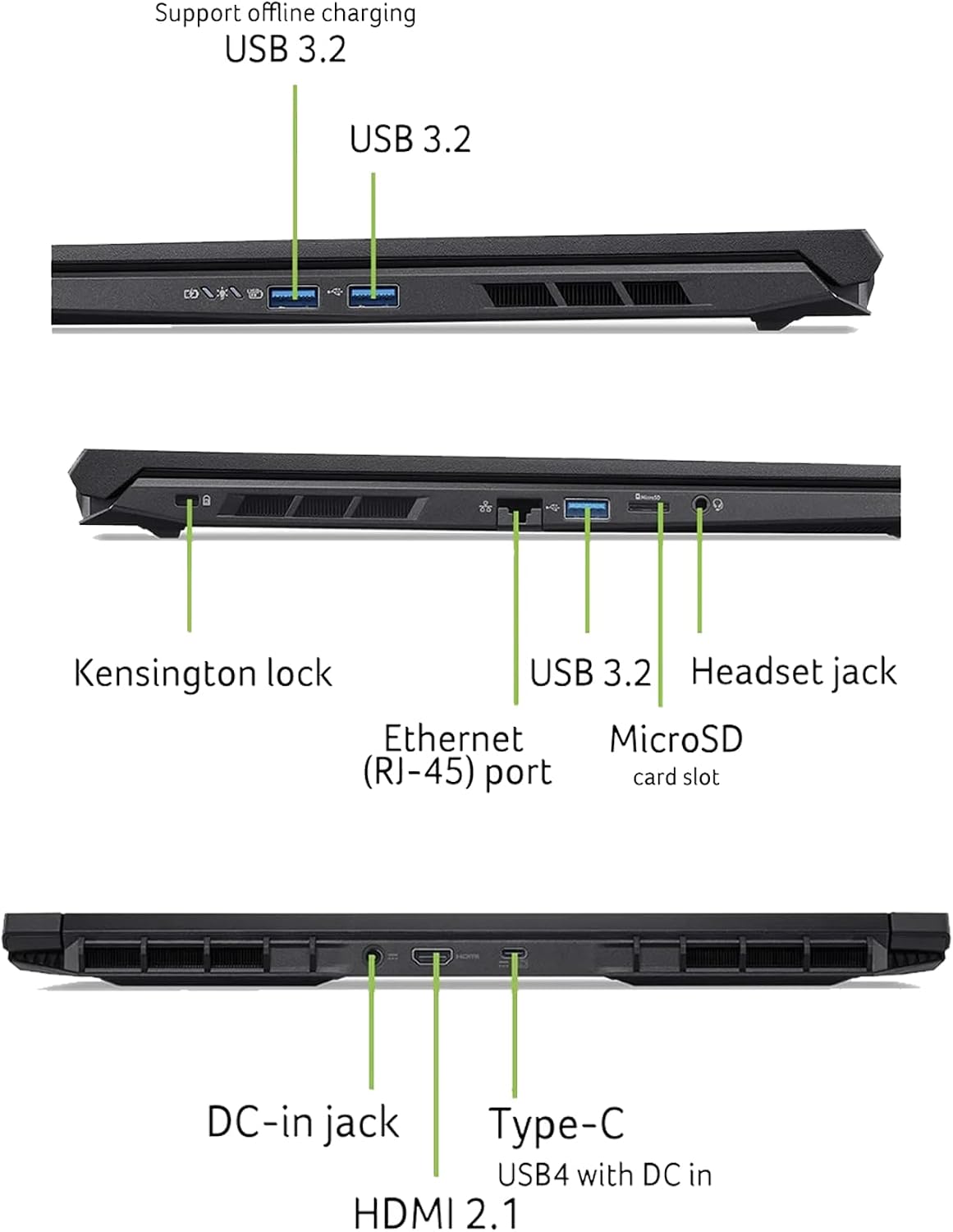 acer Nitro V 16 AI Gaming Laptop 16' WUXGA IPS 180Hz AMD Zen 4 Hexa-core Ryzen 5 240 64GB RAM 4TB SSD GeForce RTX 5050 (Up to 421 AI Tops) Backlit Win11 w/ICP Hub