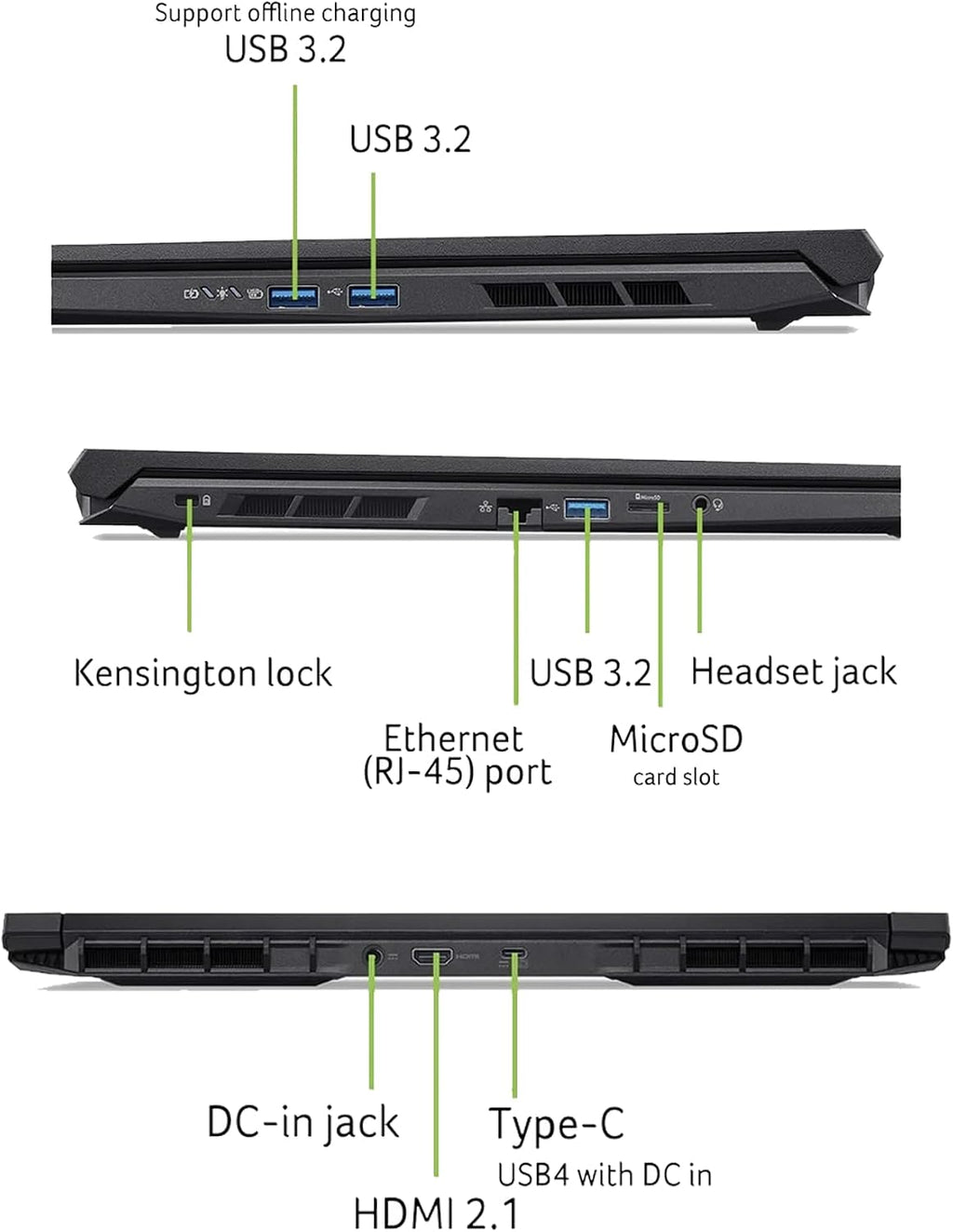 acer Nitro V 16 AI Gaming Laptop 16' WUXGA IPS 180Hz AMD Zen 4 Hexa-core Ryzen 5 240 64GB RAM 2TB SSD GeForce RTX 5050 (Up to 421 AI Tops) Backlit Win11 w/ICP Hub