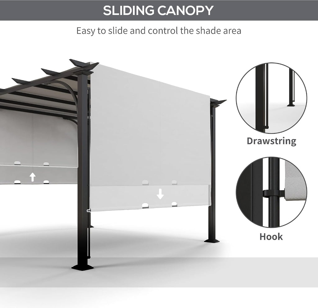Outsunny 10' x 10' Patio Pergola with Weather-Resistant Steel Frame, Backyard Sun Shade Canopy Cover Shelter for Porch Party, Garden, Grill Gazebo, White