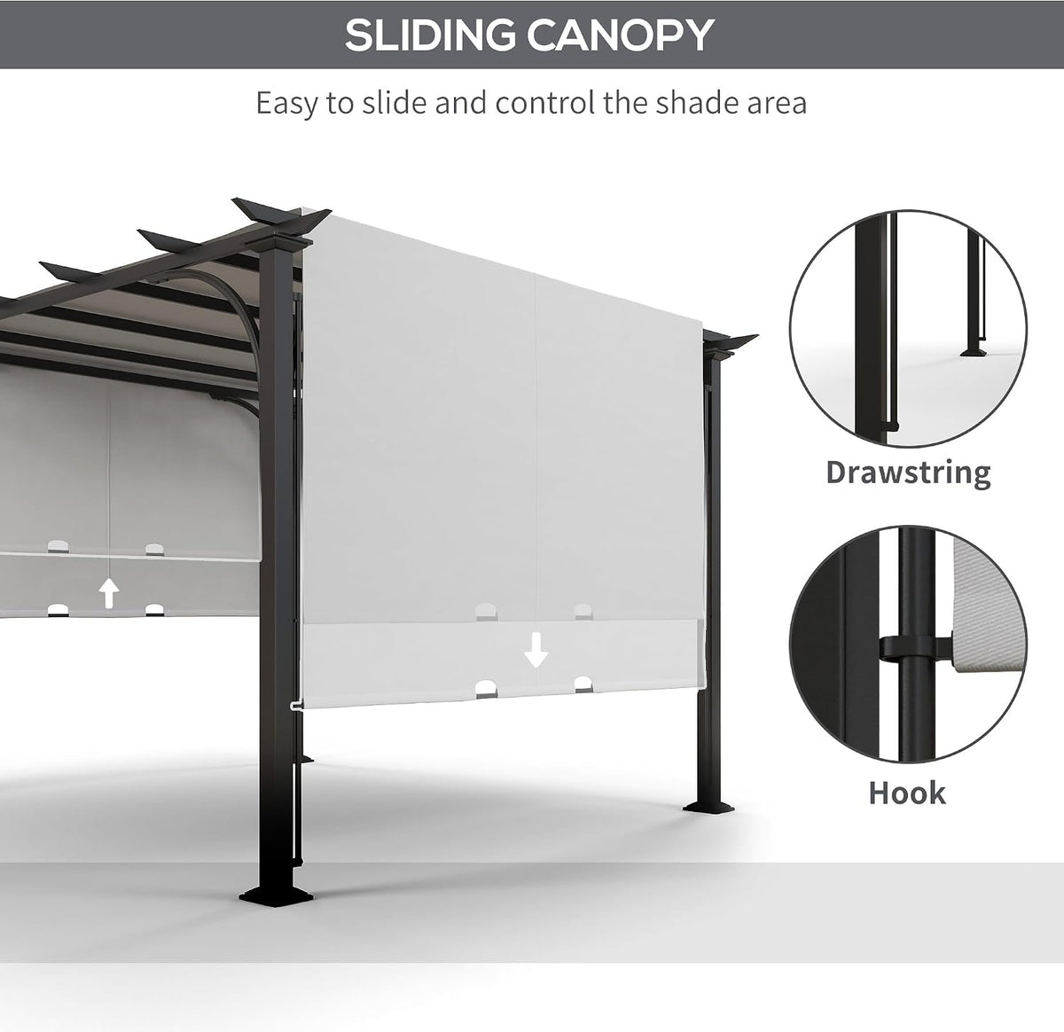 Outsunny 10' x 10' Patio Pergola with Weather-Resistant Steel Frame, Backyard Sun Shade Canopy Cover Shelter for Porch Party, Garden, Grill Gazebo, White