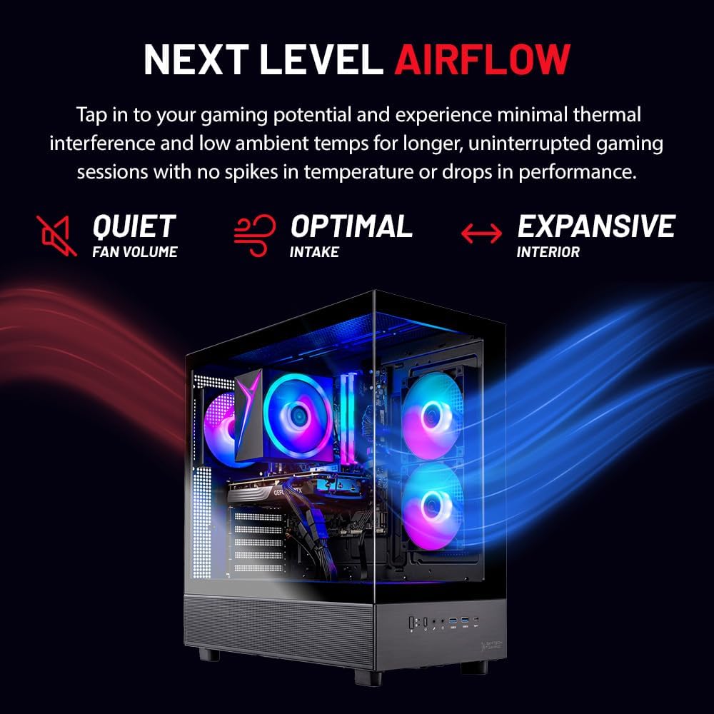 Skytech Gaming Azure 3 Gaming PC, AMD Ryzen 7 5700 3.7GHz, NVIDIA RTX 5060, 1TB NVMe SSD, 32GB DDR4 RAM 3200, 650W Gold PSU, Wi-Fi, Win 11, Desktop