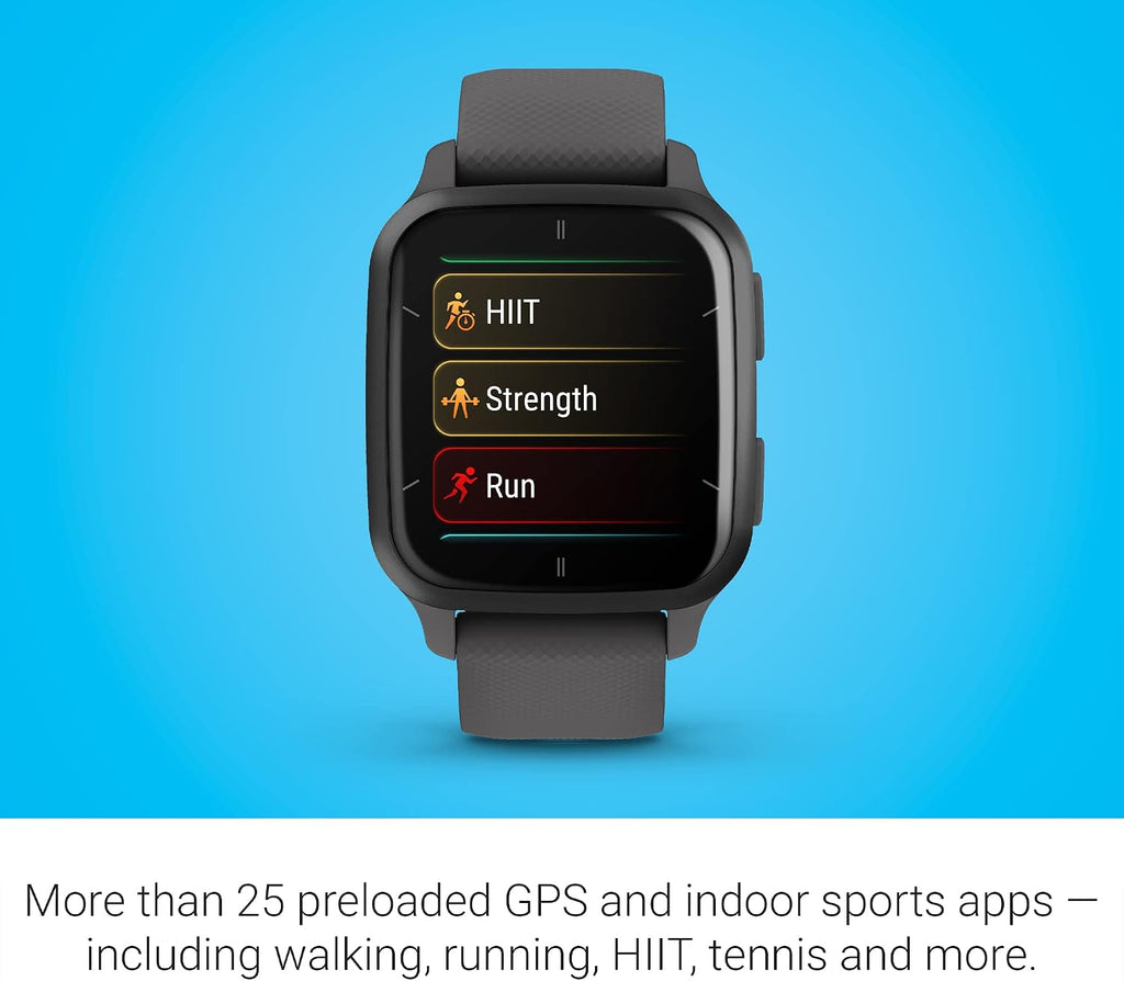 Garmin Venu® Sq 2 GPS Smartwatch - AMOLED Display, All-Day Health Monitoring, Long Battery Life, Activity & Heart Rate Tracker, Slate and Shadow Gray