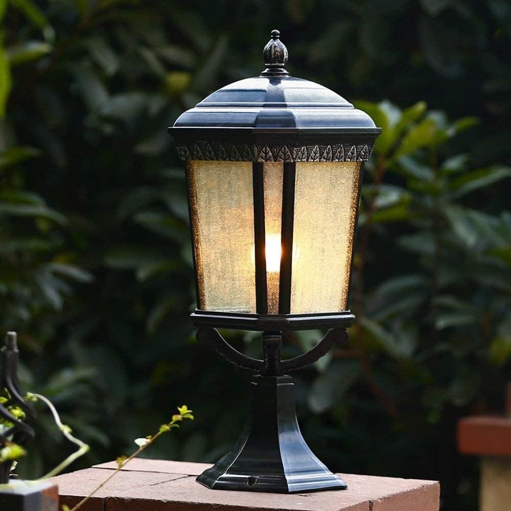 Pillar Lantern Villa External Decoration Landscape Lighting E27 Garage Pavilion Garden Patio Light Outdoor Post Lights Black Aluminum Column Lamps Waterproof IP55 Outdoor Lighting
