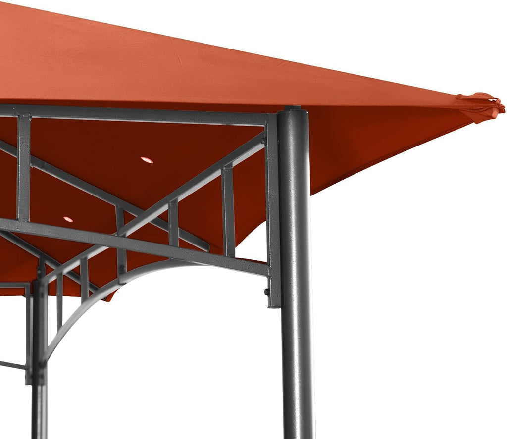 ABCCANOPY Gazebos for Patios 8x8 - Outdoor Steel Frame Gazebo for Lawn Backyard Garden Deck (Rust Red)
