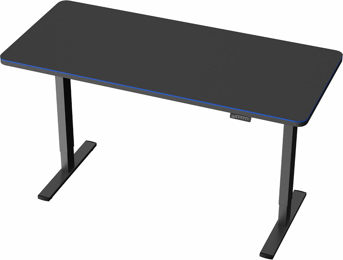 VIVO Electric 60 x 24 in Standing Desk with Full-Size RGB Mouse Pad, Memory Height Adjustment, 1B Series, Holds 220 lbs, Black Top Black Frame, DESK-KIT-1B6BP-24