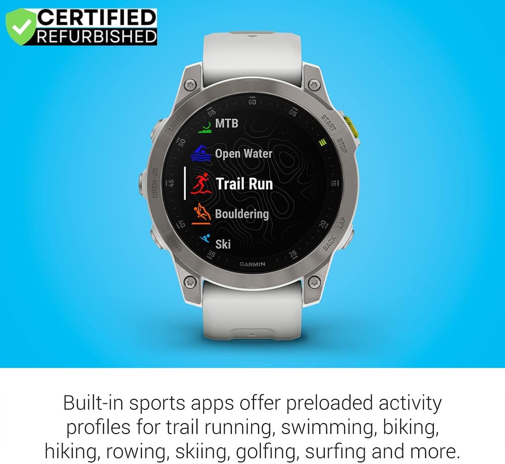 Garmin 010-N2582-20 Epix Gen 2 Premium Active Smartwatch 47 mm White Titanium (Renewed) Bundle with 2 YR CPS Enhanced Protection Pack