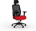 HON Altern Ergonomic Office Chair with Headrest, Arms, Wheels, Foam Cushion Seat, Mid Back Home Office Desk Chair Comfy, Gaming Chair, Height Adjustable Arms, Synchro-Tilt, Black Frame, Ruby