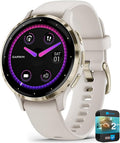 Garmin 010-N2785-04 Venu 3S Fitness GPS Smartwatch Gold Bezel with Ivory Case 41mm (Renewed) Bundle with 2 YR CPS Enhanced Protection Pack
