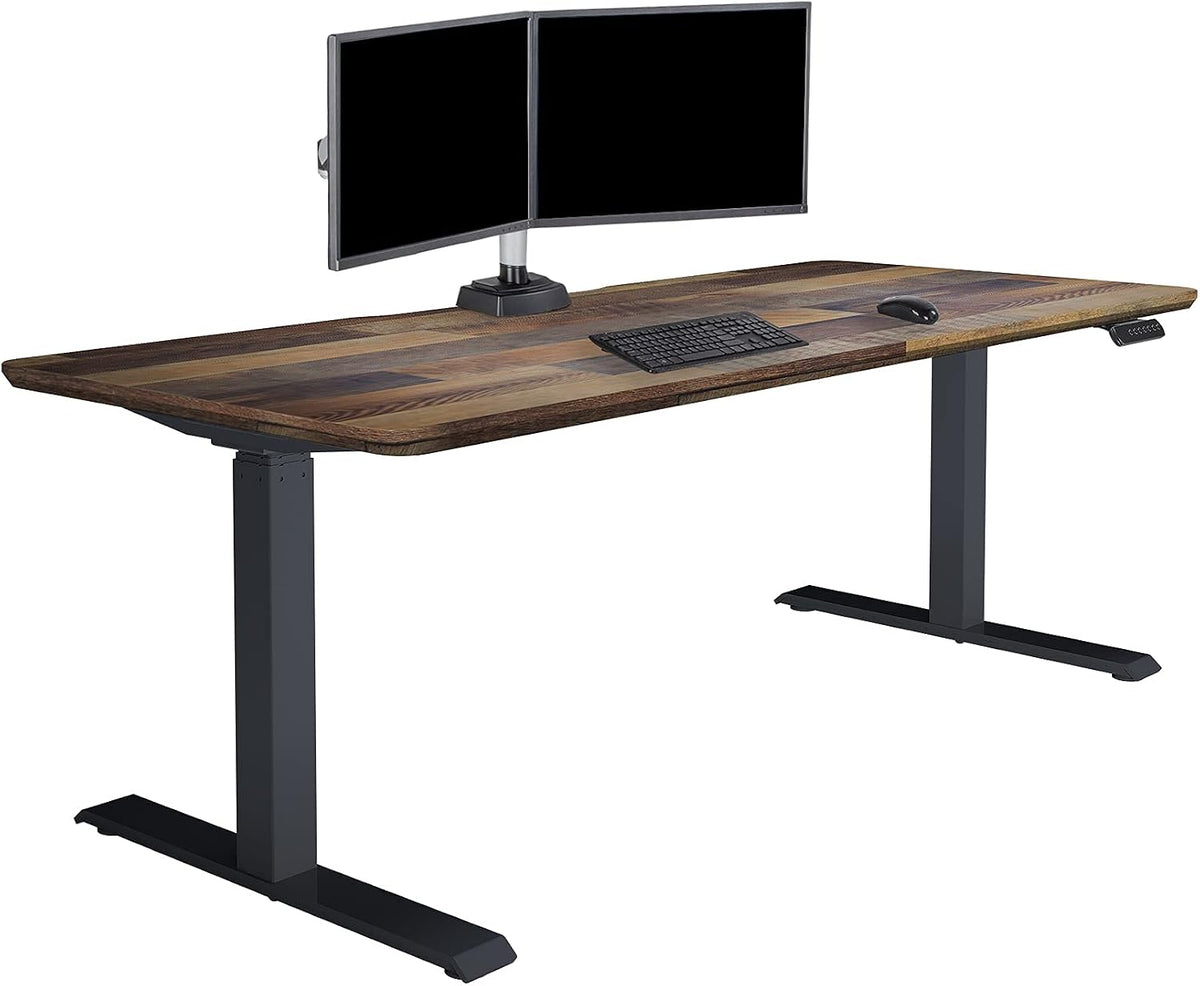 Vari Classic Electric Standing Desk - VariDesk Height Adjustable Sit/Stand Desk - Dual Motor with Memory Presets, Stable T-Style Legs - Gaming or Home Office Workstation - 72'x30', Reclaimed Wood
