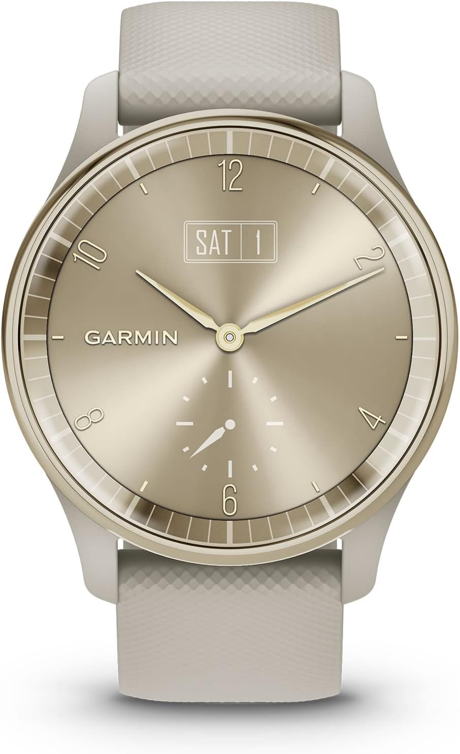 Garmin vívomove Trend, Stylish Hybrid Smartwatch, Long-Lasting Battery Life, Dynamic Watch Hands and Touchscreen Display, French Gray