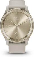 Garmin Vivomove Trend - Cream Gold Stainless Steel Bezel with French Gray Case & Silicone Band (Renewed), Adjustable