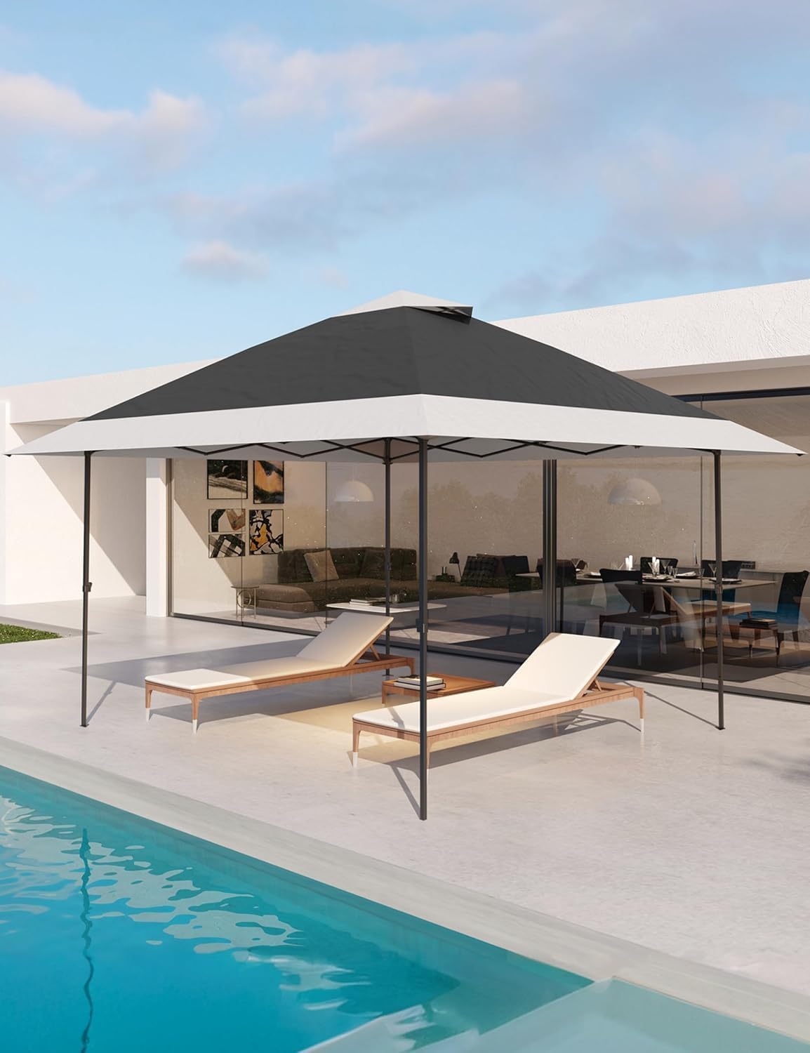 Garvee 13x13FT Pop Up Gazebo,Canopy Tent,Outdoor Patio Gazebo,Tent for Party,Wedding,Outdoor Dining,Backyard(Grey)