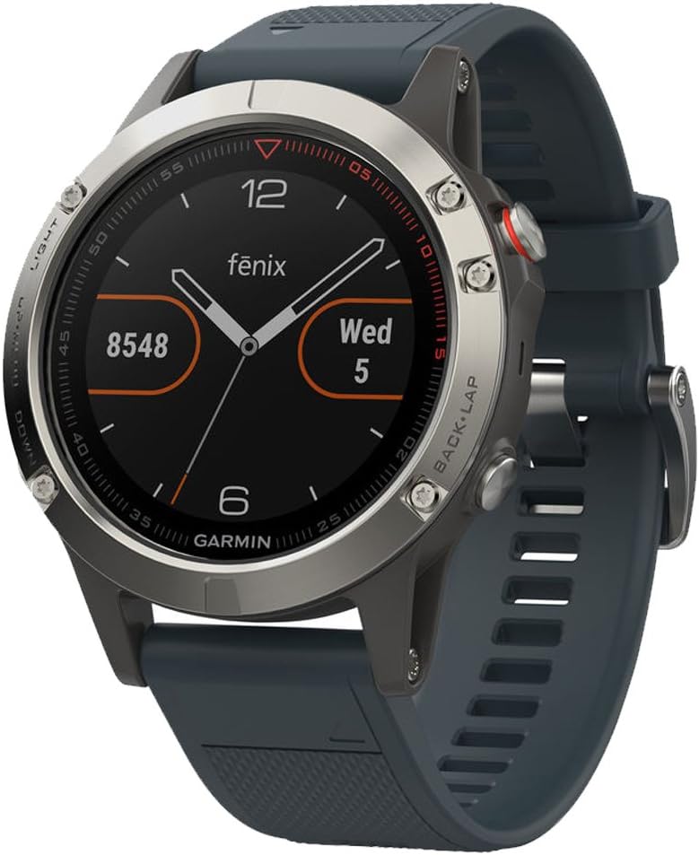 Garmin fēnix 5, Premium and Rugged Multisport GPS Smartwatch, Granite Blue