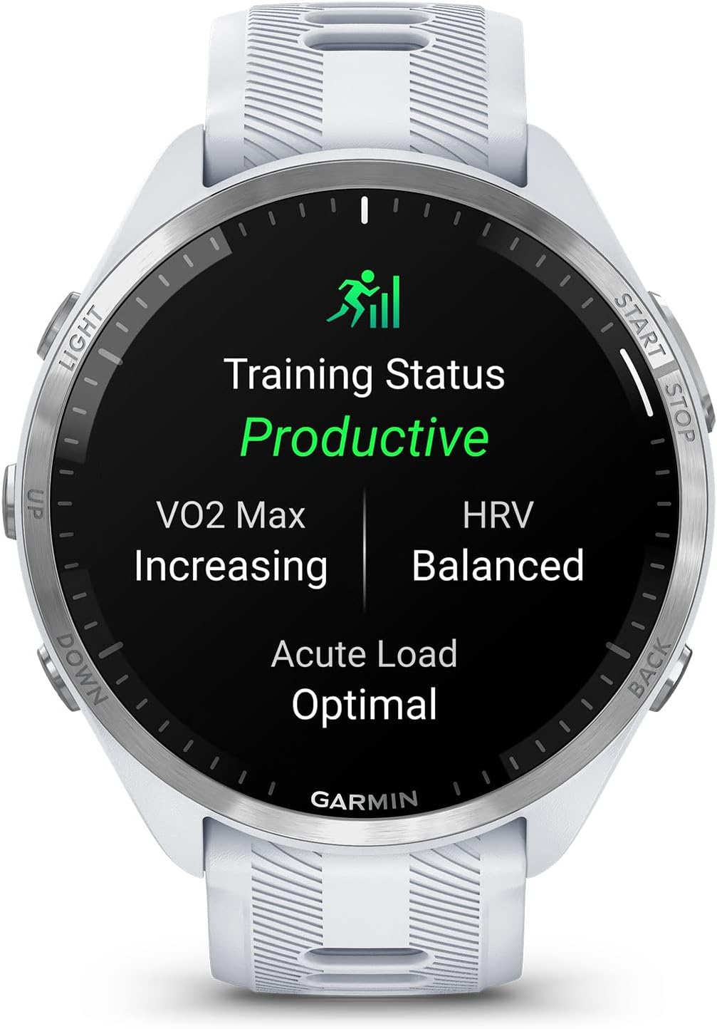 Garmin Forerunner® 965 Running Smartwatch, Colorful AMOLED Display, Training Metrics and Recovery Insights, Whitestone and Powder Gray
