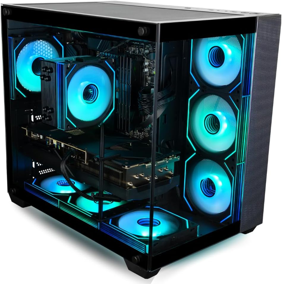 Panorama XL RTX 5080, AMD Ryzen 7 9800X3D, 64GB DDR5 RAM, 2TB NVMe Gen4 SSD, Prebuilt Gaming Desktop PC w/Windows 11 Pro, 3 Year Warranty, RGB Keyboard+Mouse, RJ45, Internal WiFi 7 + BT, 3X DP, HDMI