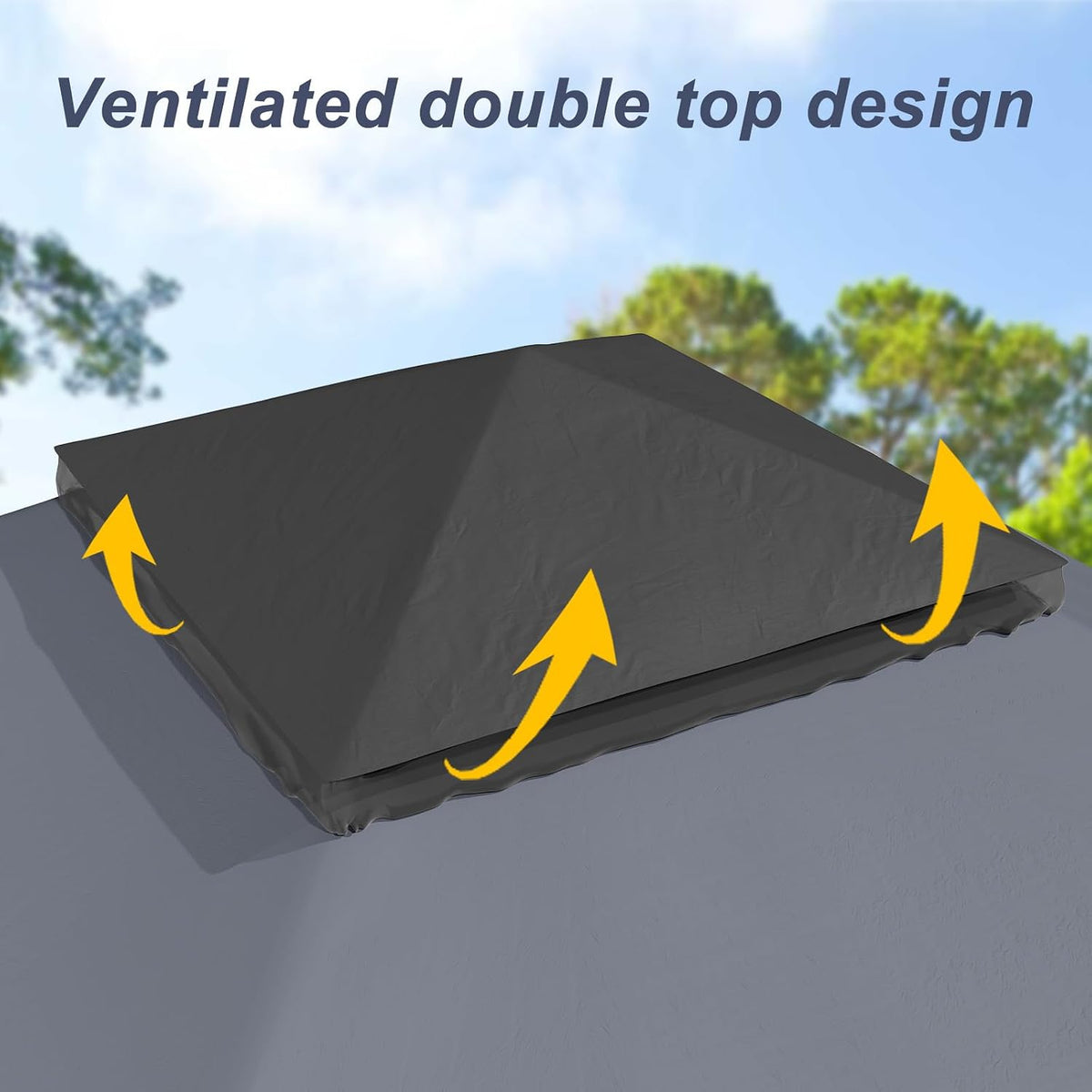 GarveeLife 12 ft x12 ft Softtop Gazebo, Outdoor Pop Up Gazebo with Mosquito Netting, Party Tent & Shelter with Double Roofs for Gardens, Patios, Lawns