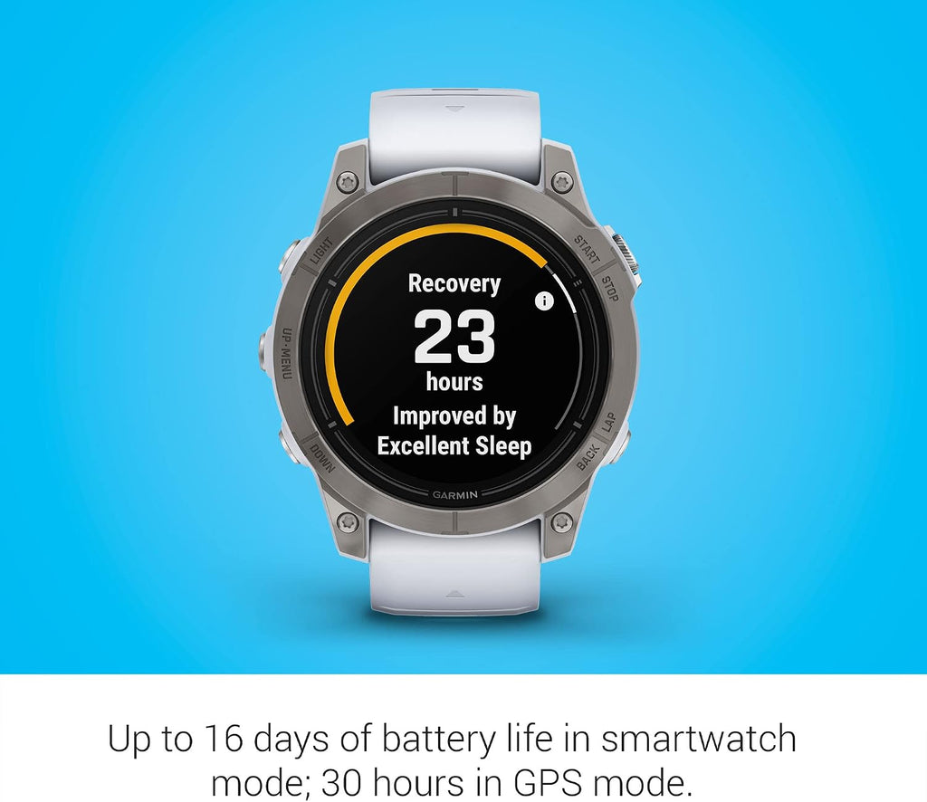 Garmin epix Pro (Gen 2) Sapphire Edition, 47mm, High Performance Smartwatch, Advanced Training Technology, Built-in Flashlight, Whitestone (Renewed)