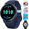 Garmin 010-02862-12 Vivoactive 5 Fitness Smartwatch, Navy | Official USA Partner Model | Bundle with Deco Essentials 2-Pack Screen Protector and Tech Smart USA Fitness & Wellness Suite