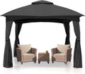 MASTERCANOPY Outdoor Patio Gazebo for Garden with Upgrade Steel Frame and Netting Walls (8x8,Gray)