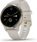 Garmin Venu 2S, Smaller-Sized GPS Smartwatch with Advanced Health Monitoring and Fitness Features, Light Gold Bezel with Tan Case and Silicone Band, (010-02429-01)