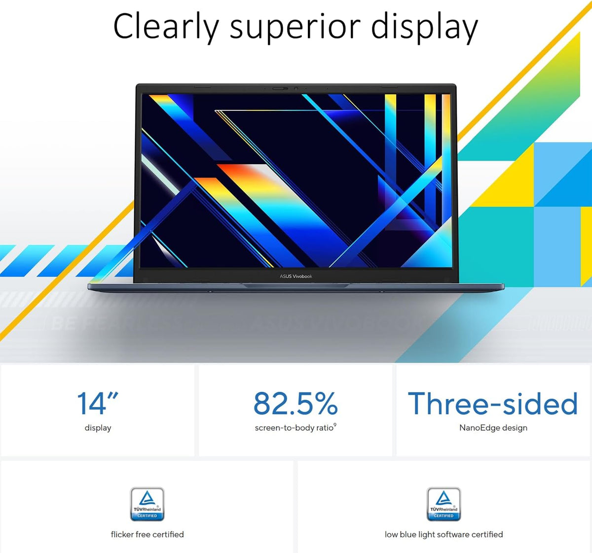 ASUS Vivobook 14 Inch FHD Laptop for Everyday Use | Intel Core 13th Gen 6-Core CPU | 8GB RAM, 512GB SSD | Quiet Blue | Windows 11 | 8HR Battery, FastCharge | Privacy Shutter | Intel UHD Graphics