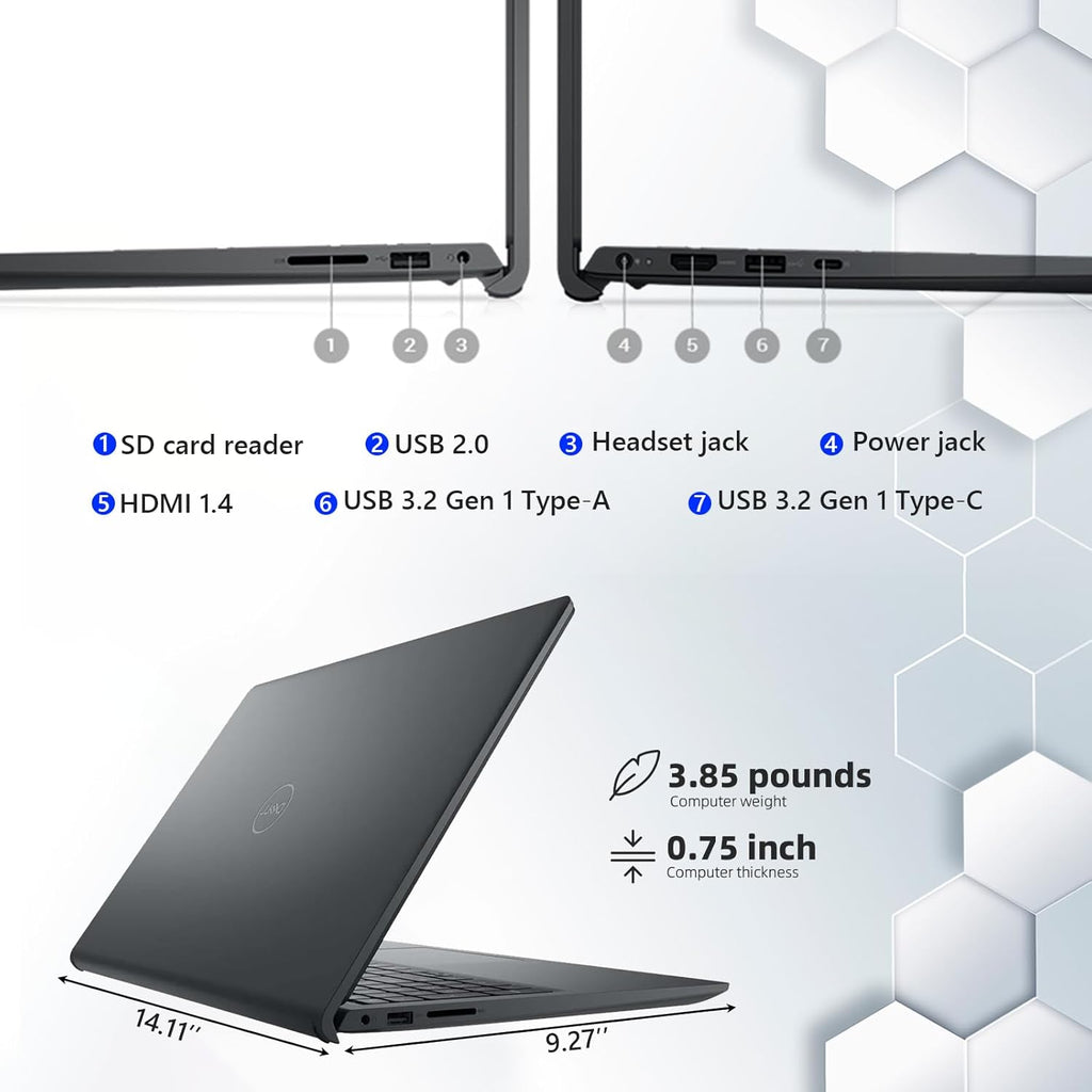 Dell Vostro 3530 15.6' Laptop Computer for Business, 13th Gen Intel 5-Core Processor, 120Hz FHD, 8GB DDR4 RAM, 512GB PCIe SSD, WiFi, Bluetooth, Type-C, HDMI, RJ45, Windows 11 Pro