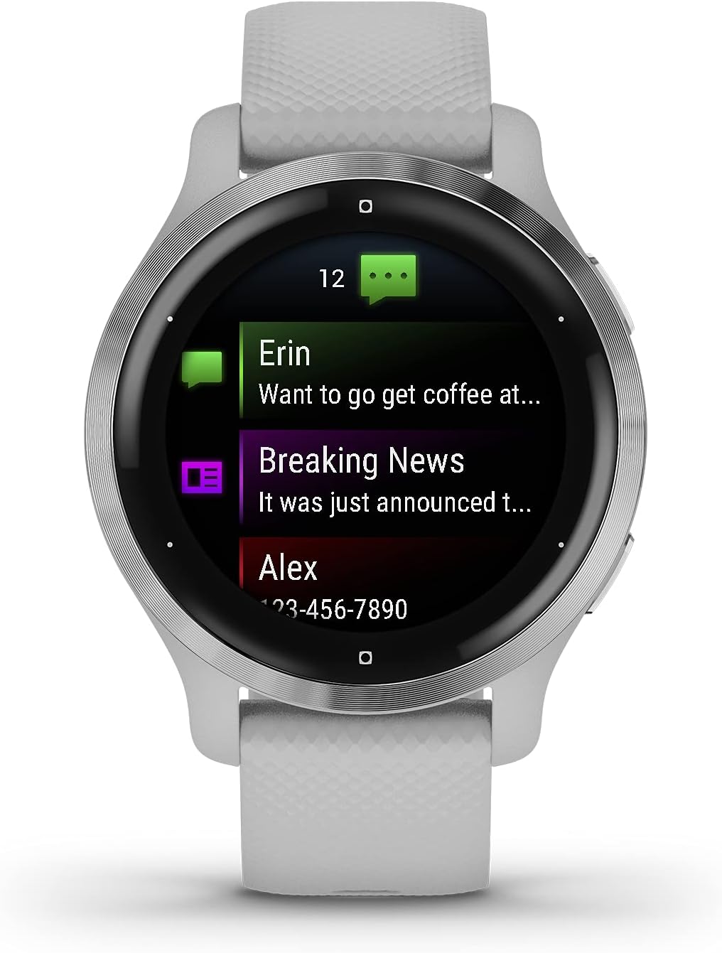 Garmin Venu 2S, Smaller-Sized GPS Smartwatch with Advanced Health Monitoring and Fitness Features, Silver Bezel with Light Gray Case and Silicone Band, (010-02429-02) (Renewed)