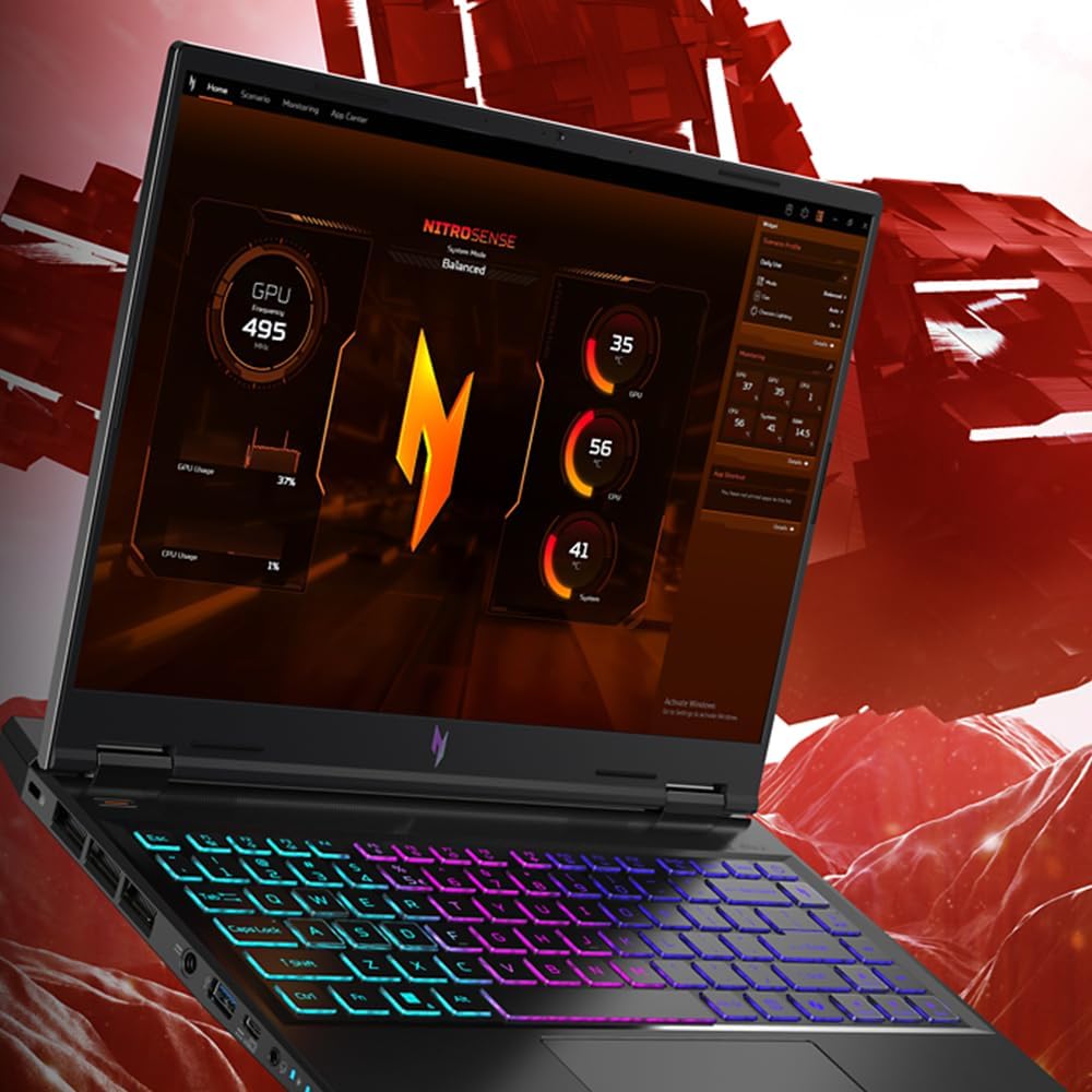 Acer Nitro 14 Gaming Laptop | AMD Ryzen 7 8845HS Octa-Core AI Capable Processor | NVIDIA GeForce RTX 4060 Laptop GPU | 14.5' WUXGA IPS 120Hz Display | 16GB LPDDR5X | 512GB SSD | WiFi 6E | AN14-41-R74Z