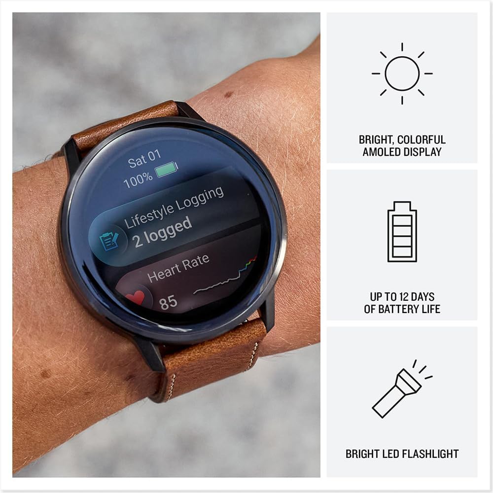 Garmin 010-03014-03 Venu 4, 45 mm Smartwatch, Slate with Black Band and Brown Leather Band Bundle with Deco Essentials Exclusive 26 Month CPS Enhanced Protection Pack