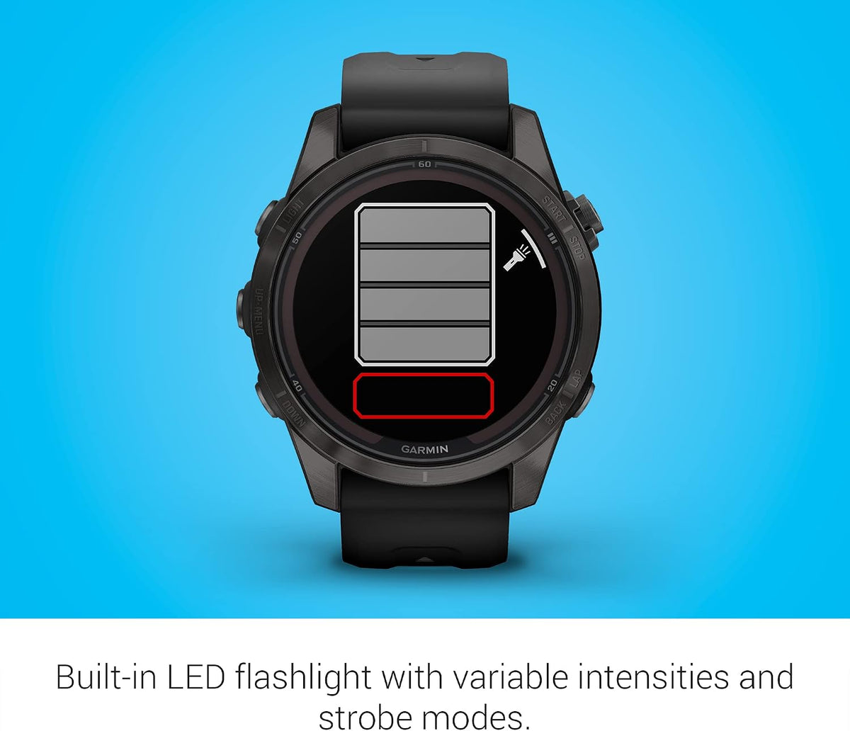 Garmin fēnix 7S Pro Sapphire Solar, Multisport GPS Smartwatch, Built-in Flashlight, Solar Charging Capability, Black