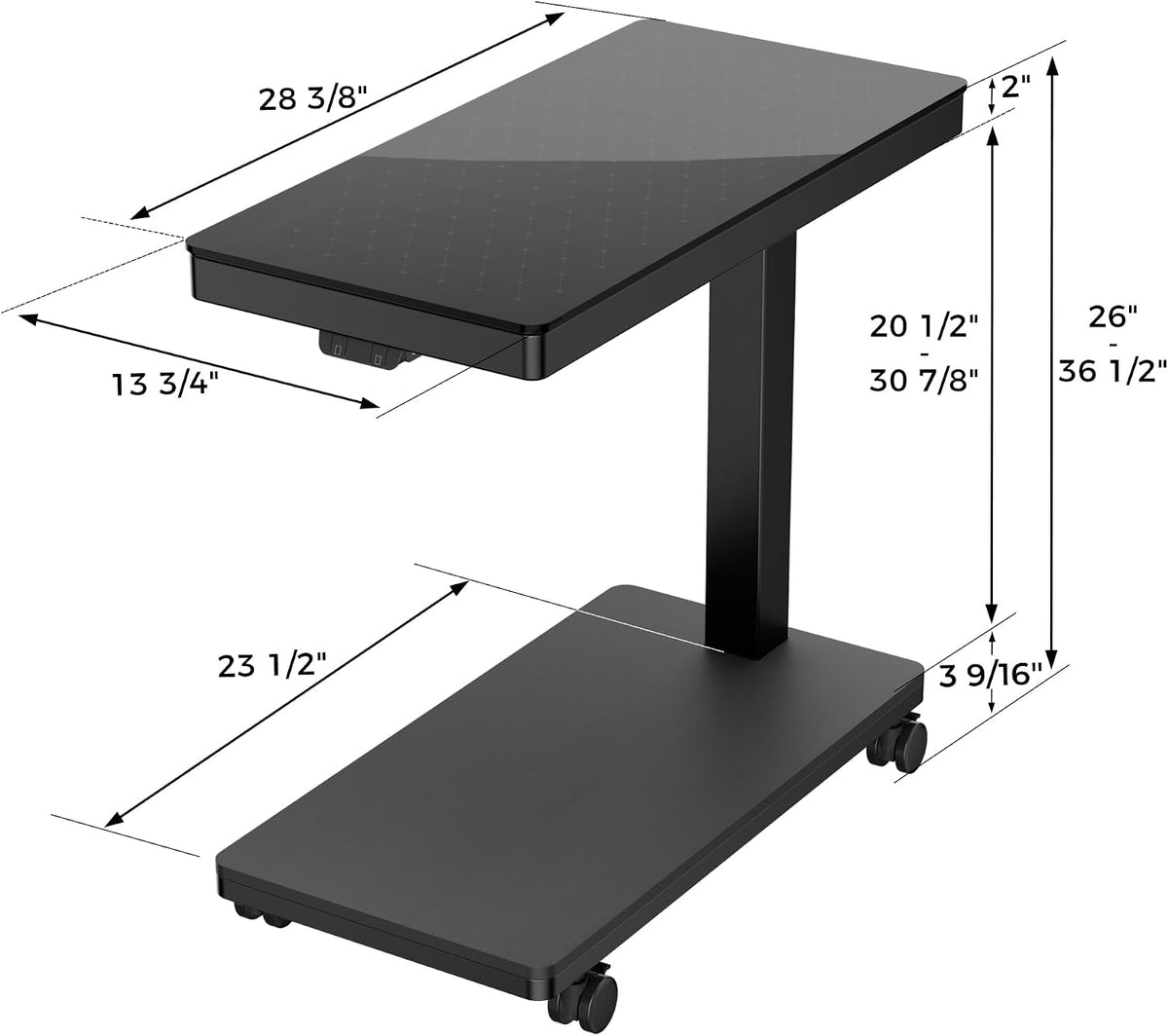 EUREKA ERGONOMIC Height Adjustable Computer Tower Stand, Illuminated Glass Panel PC Stand w/RGB Lights, 2-Tier CPU Holder Cart Under Desk, PC Floor Stand for Office Gaming, APP Control