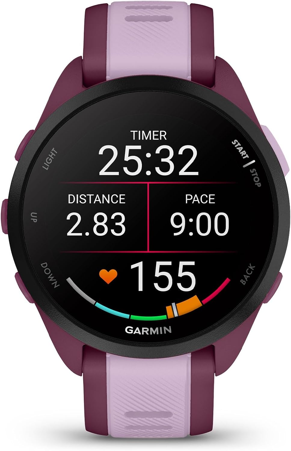 Garmin Forerunner 165 Music, Running Smartwatch, Colorful AMOLED Display, Training Metrics and Recovery Insights, Music on Your Wrist, Berry (Renewed)