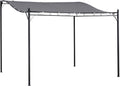 Outsunny 10' x 10' Steel Outdoor Pergola Gazebo, Patio Canopy with Weather-Resistant Fabric and Drainage Holes for Backyard, Deck, Garden, Gray