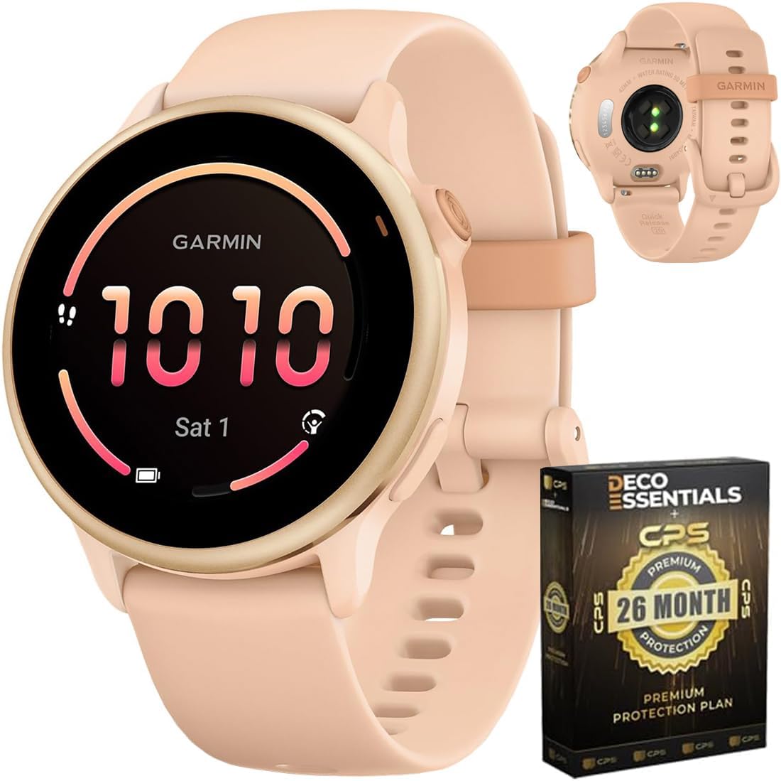 Garmin 010-02985-03 VIVOACTIVE 6 Health and Fitness GPS Smartwatch Pink Dawn with Silicone Band Bundle with Deco Essentials Exclusive 26 Month CPS Enhanced Protection Pack