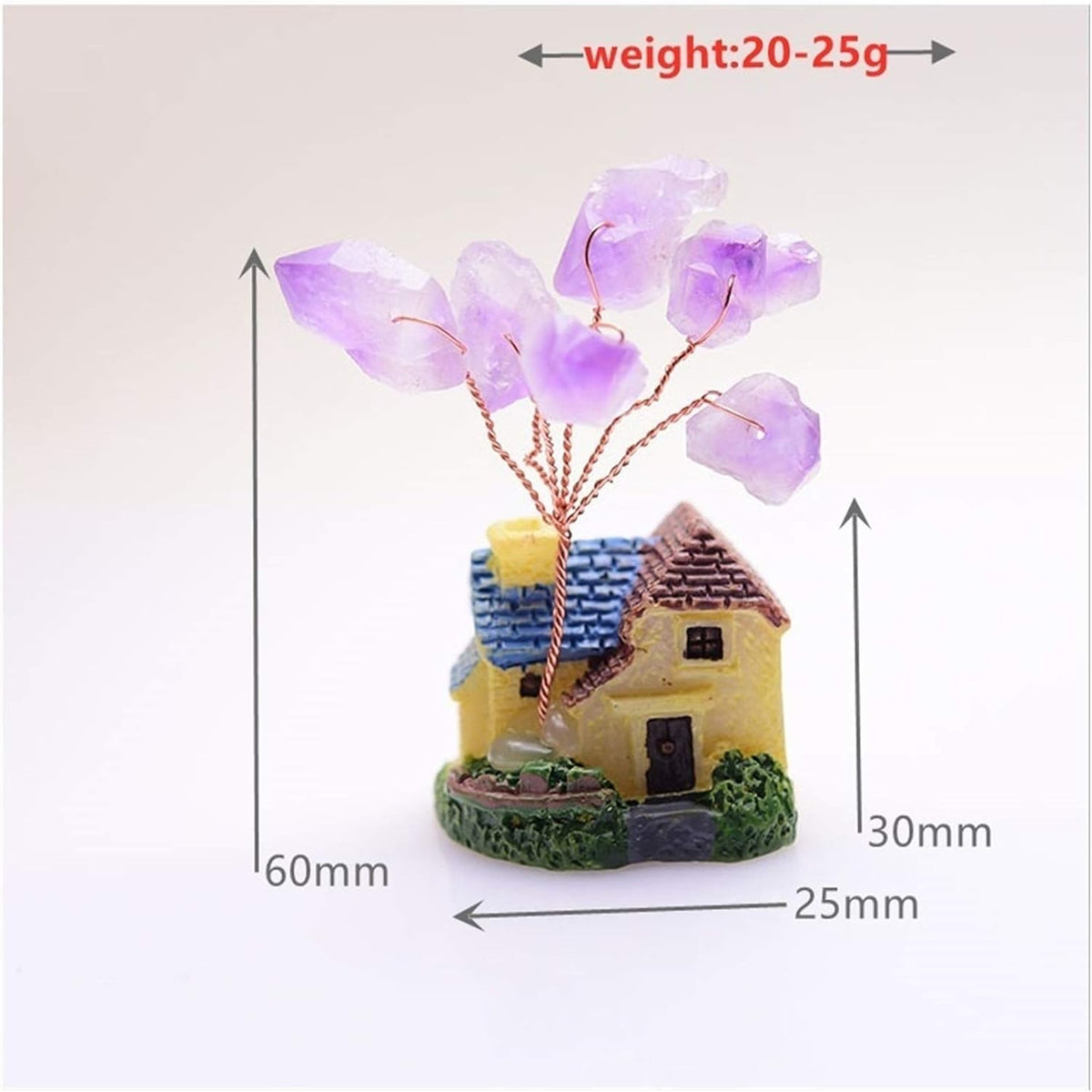 Crystal Tree Natural Amethyst Lucky Tree Crystal Quartz Gem Tree Mineral Ornaments Garden Healing Pavilion Decoration Home Decoration Gemstone Tree,Pink